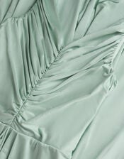 Skye Ruched Knot Jersey Prom Dress, Green (SAGE), large