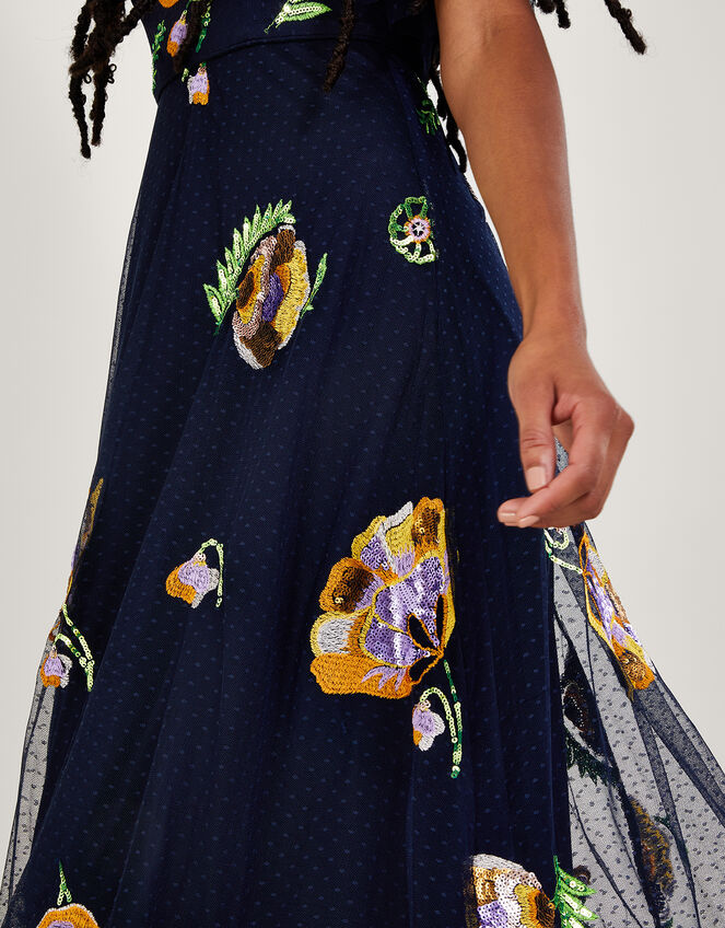 Claudia Embellished Midi Dress, Blue (NAVY), large