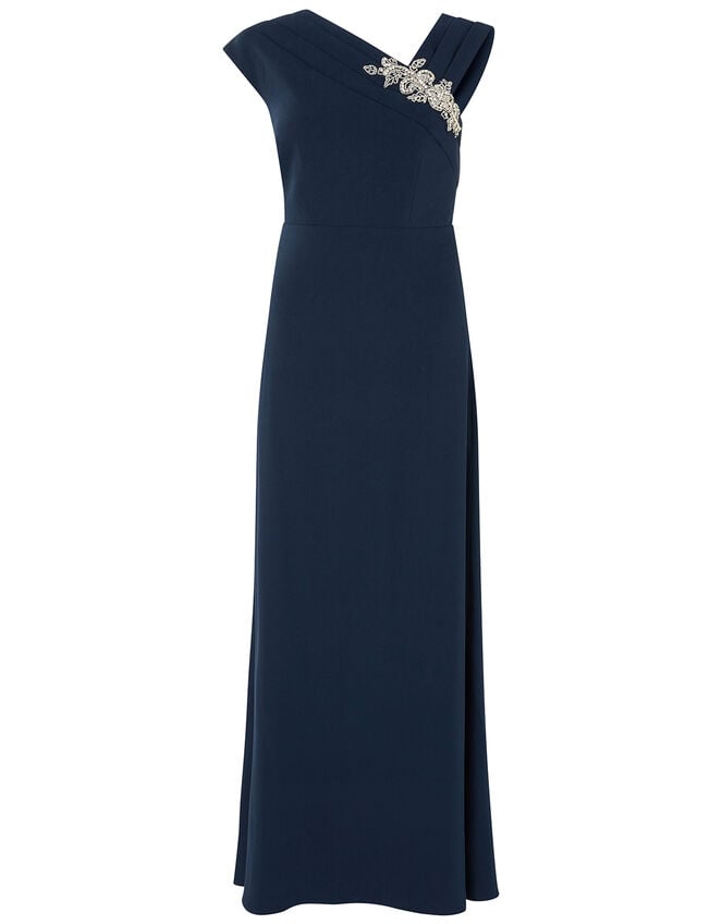 Maya Embellished Shoulder Maxi Dress, Blue (NAVY), large