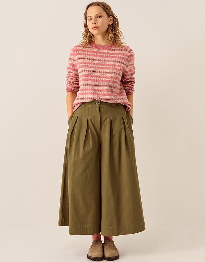 East Becky Alpaca and Cashmere Fairisle Jumper, Pink (PINK), large