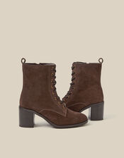 Hope Lace Up Suede Ankle Boots, Brown (CHOCOLATE), large