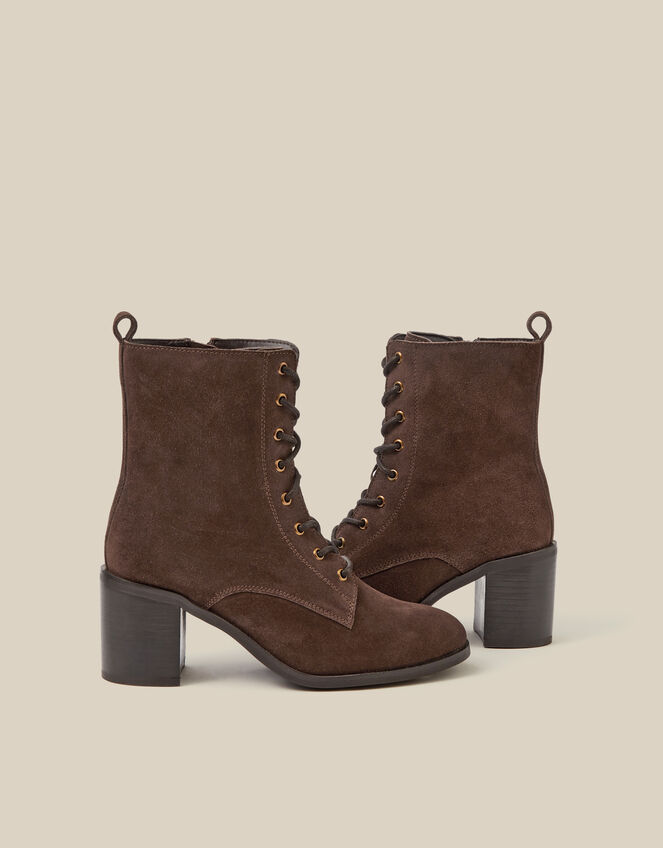 Hope Lace Up Suede Ankle Boots, Brown (CHOCOLATE), large