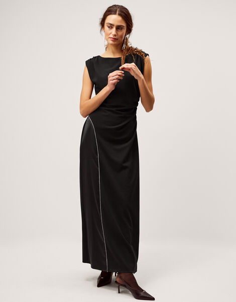 Tansy Sparkle Trim Jersey Maxi Dress, Black (BLACK), large