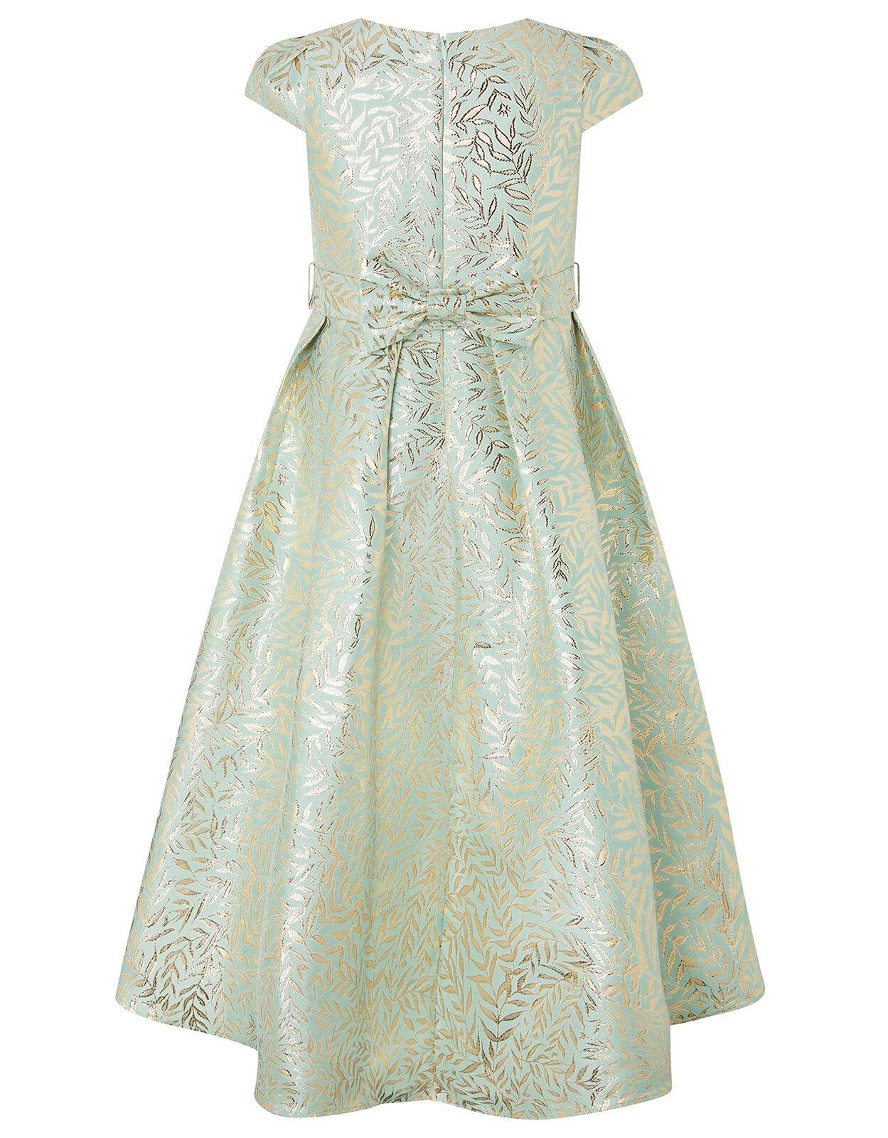 Avelina Jacquard High Low Occasion Dress Green Girls Dresses