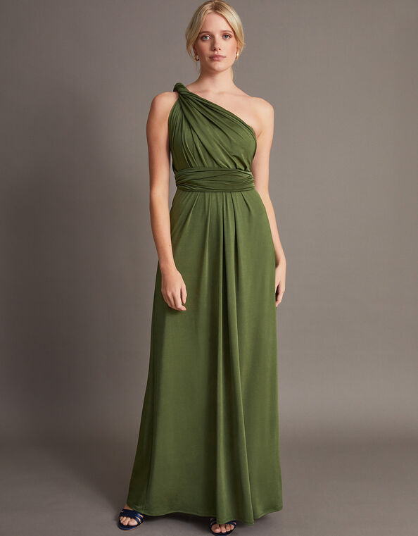 Thea Twist Me Tie Me Maxi Dress, Green (OLIVE), large