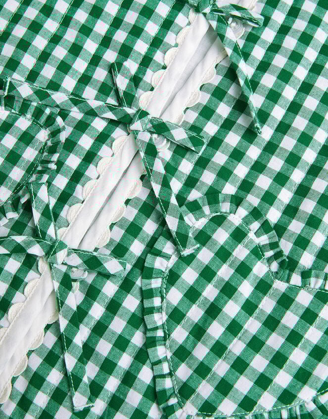 Gingham Tie Jacket , Green (GREEN), large
