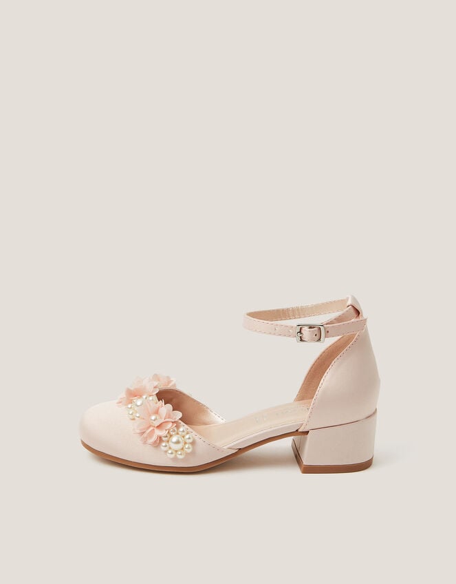 Closed-Toe Flower Embellished Heels, Pink (PINK), large