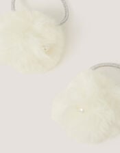 2-Pack Fluffy Pom Pom Hair Bands, , large