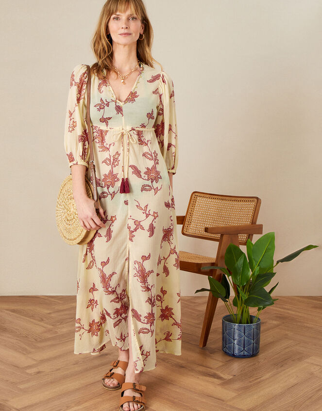 Kai Printed Maxi Kaftan Dress , Nude (NUDE), large