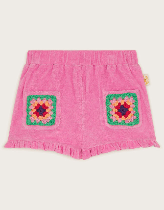 Crochet Towelling Shorts, Pink (PINK), large