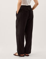 Jolie Wide Leg Linen Trousers, Black (BLACK), large