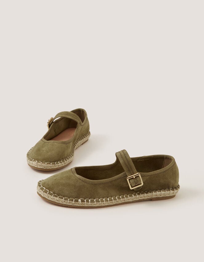 Dede Faux Suede Espadrille Flats, Green (KHAKI), large