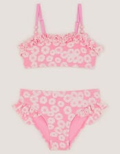 Floral Jacquard Bikini Set, Pink (PINK), large