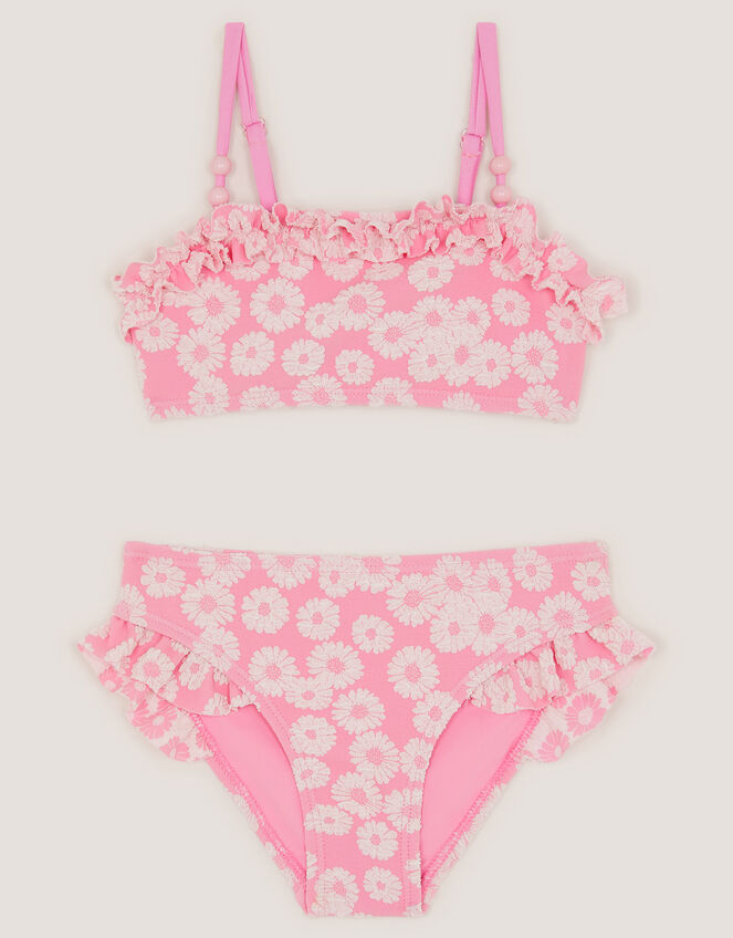 Floral Jacquard Bikini Set, Pink (PINK), large