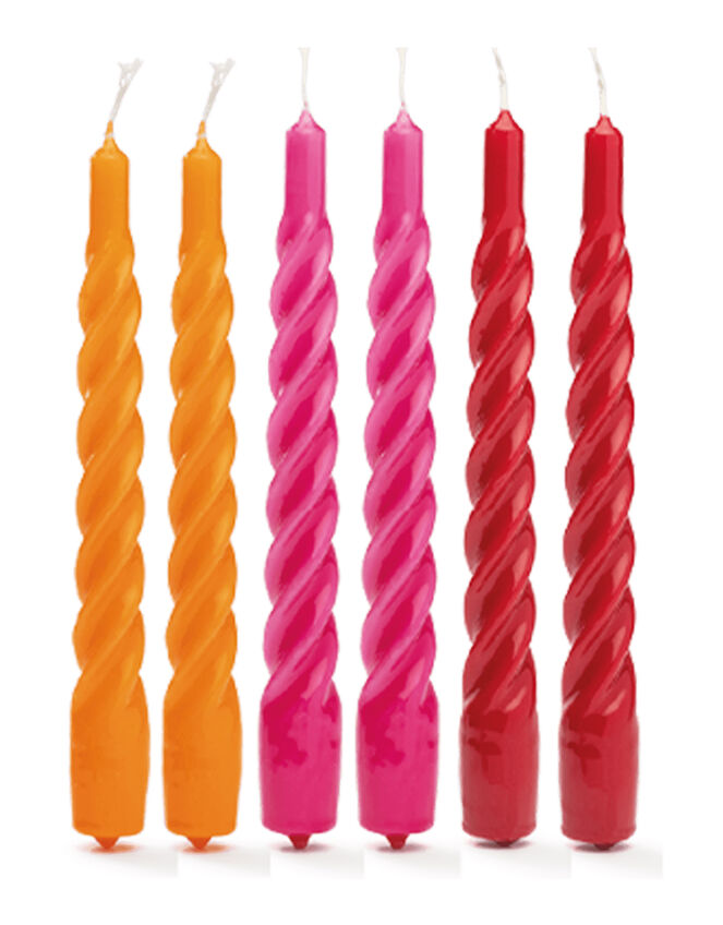 6-Pack Anna and Nina Twisted Candles, , large