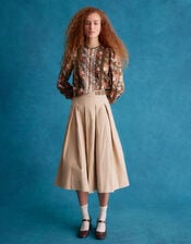 Olive Floral Print Jersey Shirt, Green (KHAKI), large