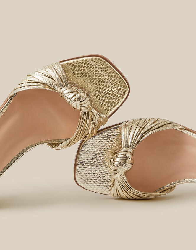 Gwen Knot Metallic Mules, Gold (GOLD), large