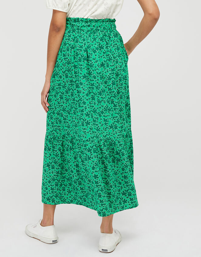 Manilla Floral Print Skirt in LENZING™ ECOVERO™, Green (GREEN), large