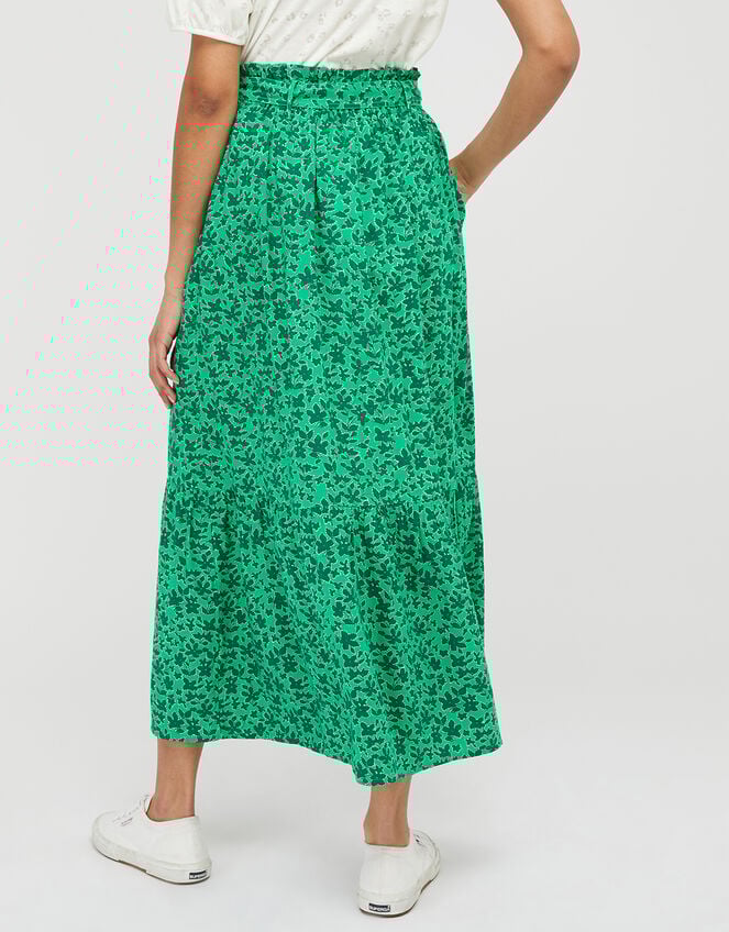 Manilla Floral Print Skirt in LENZING™ ECOVERO™, Green (GREEN), large