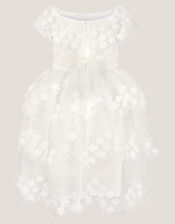 Rebecca Appliqué Floral Scallop Dress, Ivory (IVORY), large