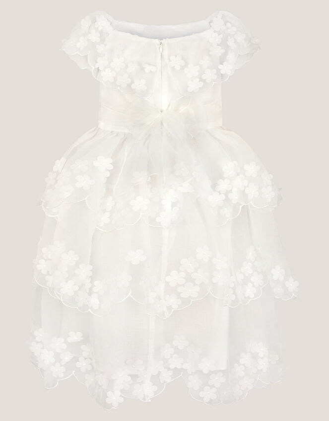 Rebecca Appliqué Floral Scallop Dress, Ivory (IVORY), large