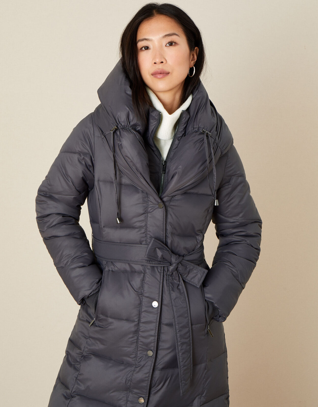 Lauren Padded Maxi Coat Grey | Women's 