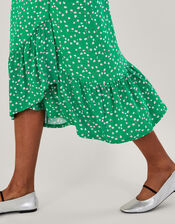 Hattie Spot Wrap Dress, Green (GREEN), large