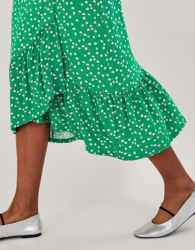 Hattie Spot Wrap Dress, Green (GREEN), large