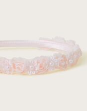 Misty Rosette Pearl Headband, , large