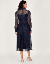 Gabriella Lace Shirt Dress, Blue (NAVY), large