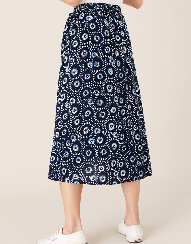 ARTISAN STUDIO Batik Print Wrap Skirt, Blue (NAVY), large