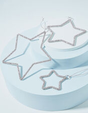 Glass Beaded Star Hanging Decoration Set, , large