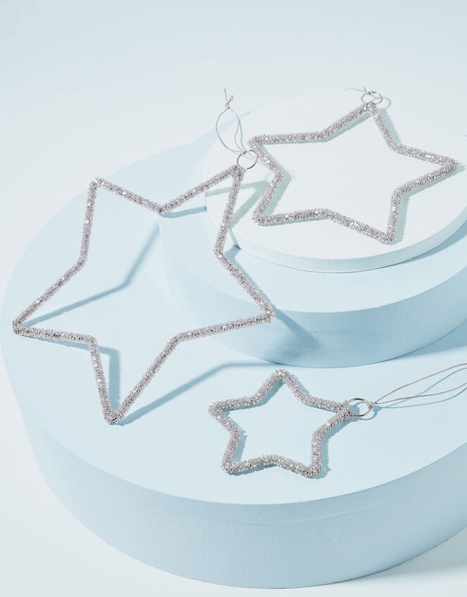 Glass Beaded Star Hanging Decoration Set, , large