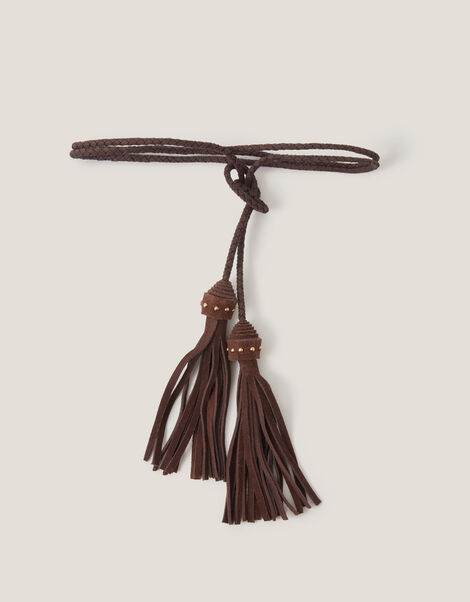 Suede Tassel Belt, , large