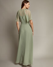 Mona Angel Sleeve Maxi Dress, Green (SAGE), large