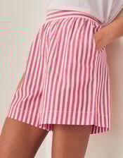 Liv High-Waisted Stripe Shorts, Red (RED), large
