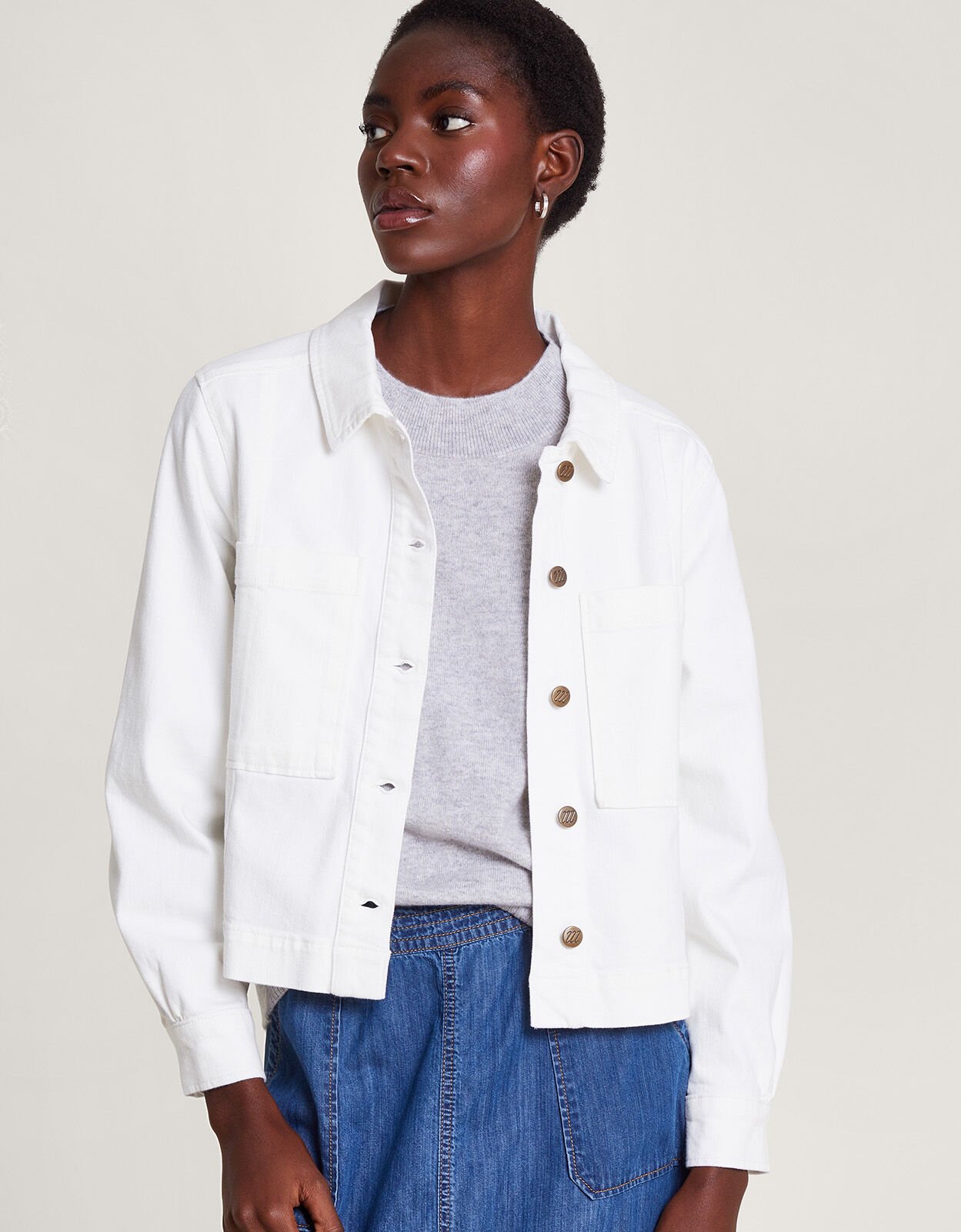 Monsoon white denim discount jacket