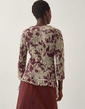 Bora Floral Ruffle Top, Natural (NATURAL), large