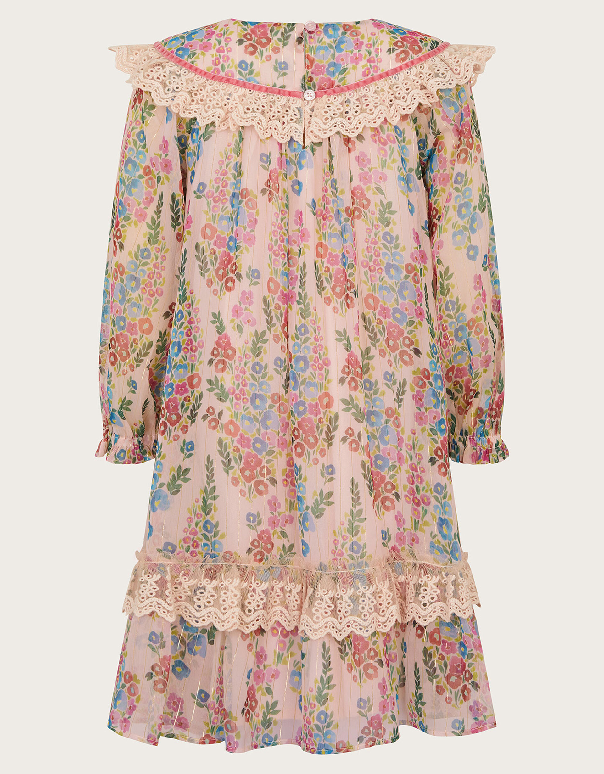 Pastel Pink Long Sleeve Girls' Dress