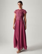 Monica Lace Bridesmaid Dress, DARK PINK, large
