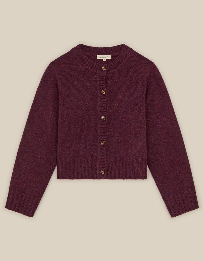 East Zoya Crew Neck Cardigan, Red (BERRY), large