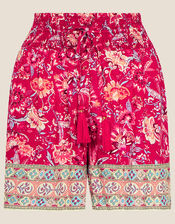 Tile Print Pull On Shorts, Pink (PINK), large