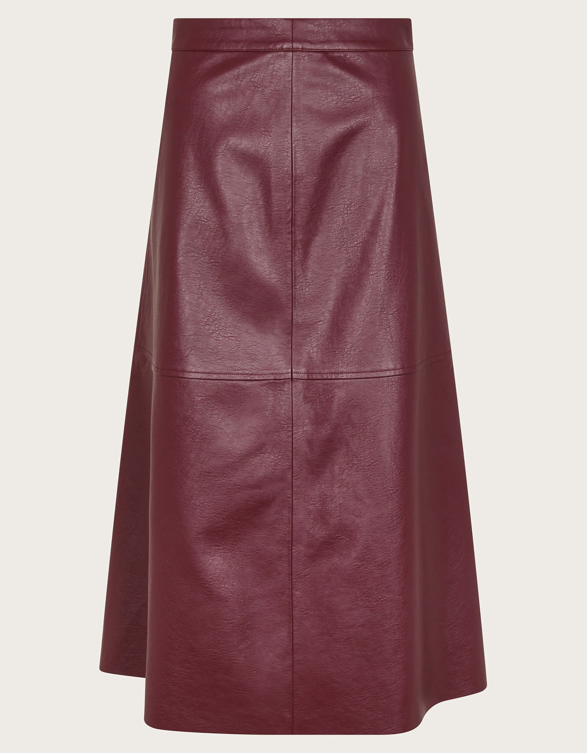 Faux leather midi skirt red discount