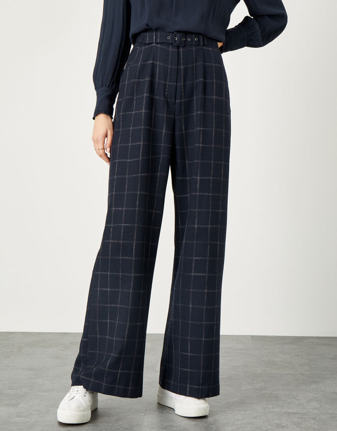 blue belted trousers
