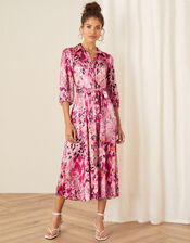 Cameia Animal Print Satin Dress, Pink (PINK), large