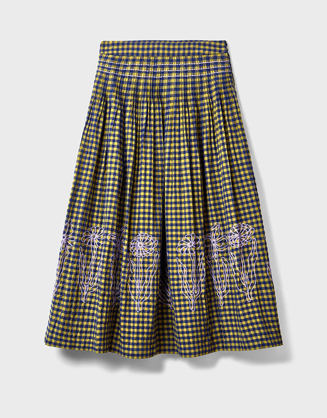 East Dilly Gingham Cotton Skirt, Multi (MULTI), large