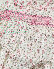 Baby Rose Smocked Dress & Knickers Set, Ivory (IVORY), large