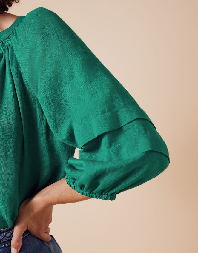 Relaxed Blouse in Linen Gauze, Green (GREEN), large