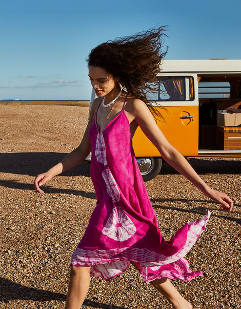 Kali Tie-Dye Hanky Hem Dress Pink, Pink (PINK), large