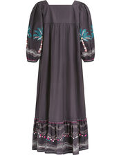 East Zarella Embroidered Dress, Grey (CHARCOAL), large